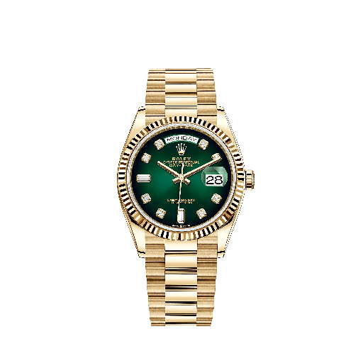 Rolex Day-Date - Green Dial Diamond Number